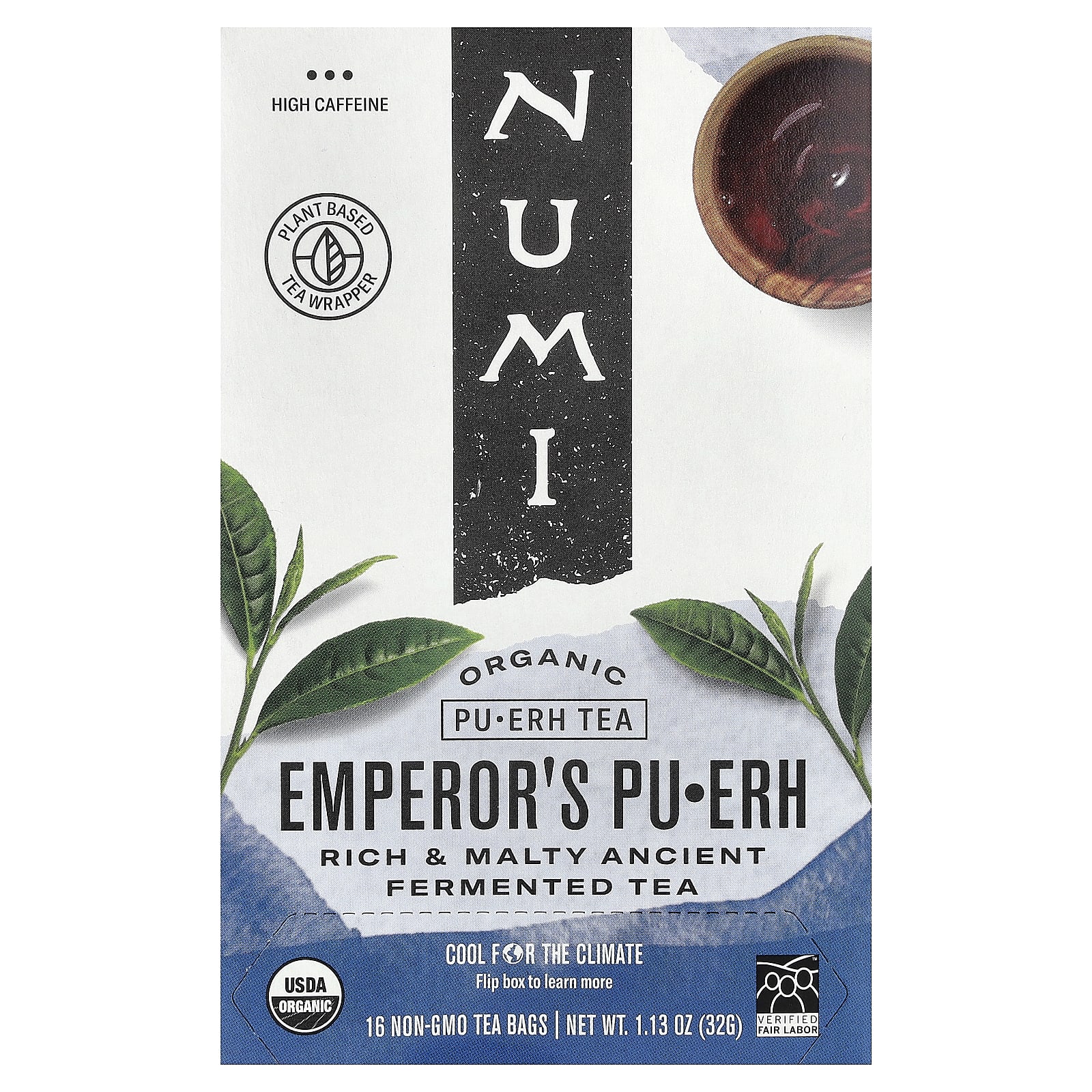 Чай Numi Tea Organic Pu-Erh Emperor's Pu-Erh, оттенок 16 Tea Bags, 32 г, чайные пакетики — фото 2