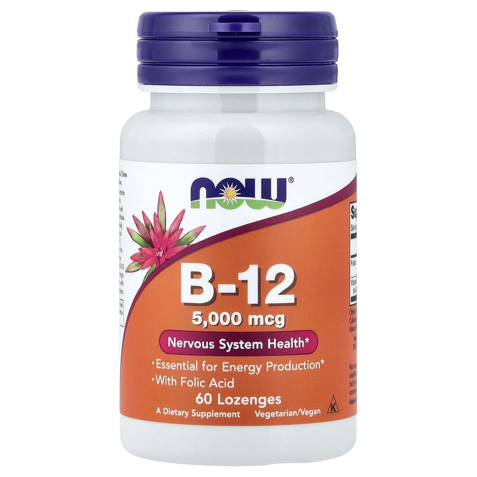 Витамин B12 NOW Foods, 60 пастилок