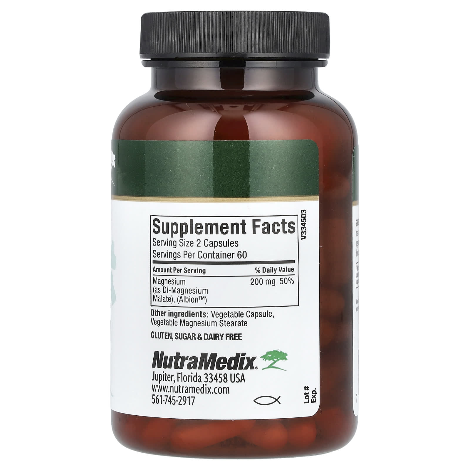 Магний малат NutraMedix, 100 мг, 120 растительных капсул — фото 2