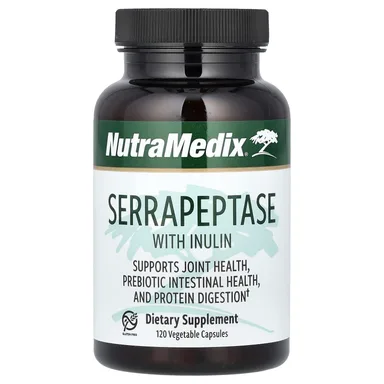 Фото товара: Серрапептаза NutraMedix with Inulin, 500 мг, 120 растительных капсул