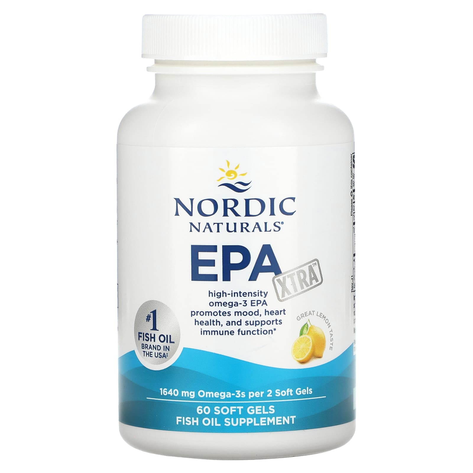 EPA Nordic Naturals Xtra, вкус Great Lemon, 60 мягких капсул — фото 3