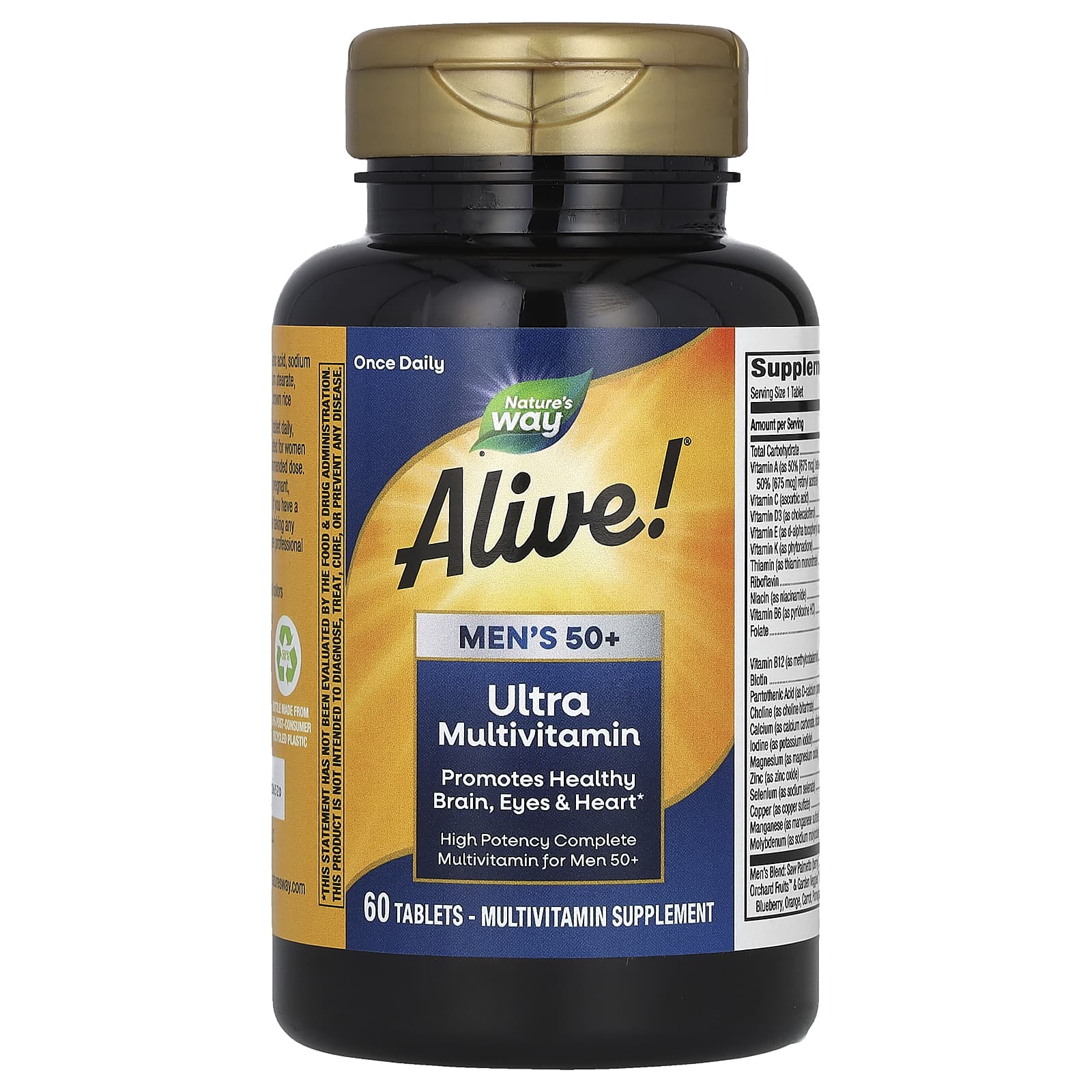 Мультивитамины Nature's Way Alive!® Men's 50+ Ultra, 60 таблеток