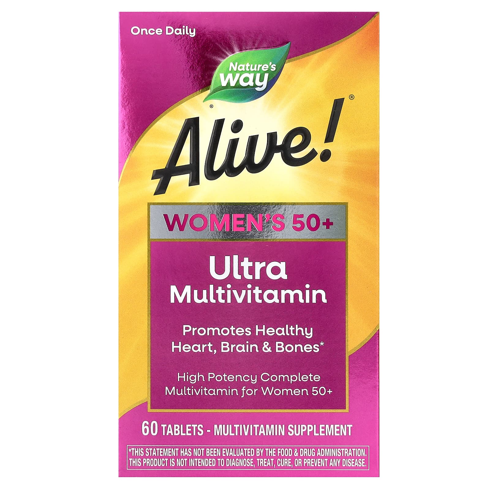Мультивитамины Nature's Way Alive!® Women's 50+ Ultra, 60 таблеток — фото 2