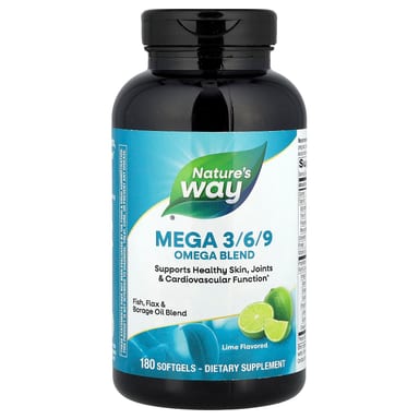 Омега-комплекс Nature's Way Mega 3/6/9, вкус Lime, 180 мягких капсул