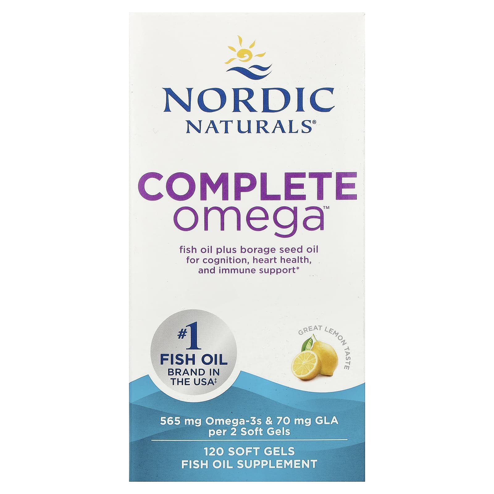 Омега-комплекс Nordic Naturals™, вкус Lemon, 120 мягких капсул — фото 2
