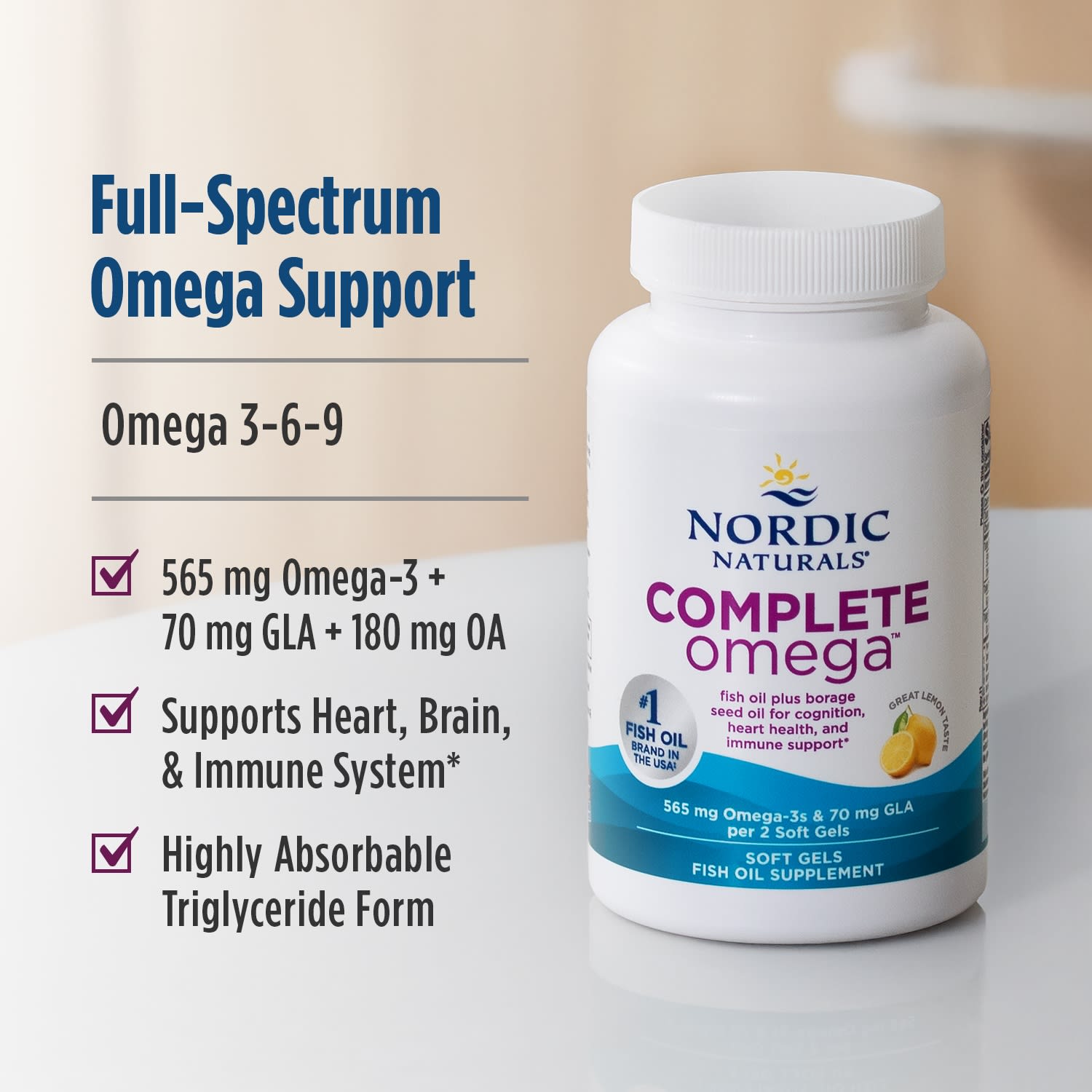 Омега-комплекс Nordic Naturals™, вкус Lemon, 120 мягких капсул — фото 4