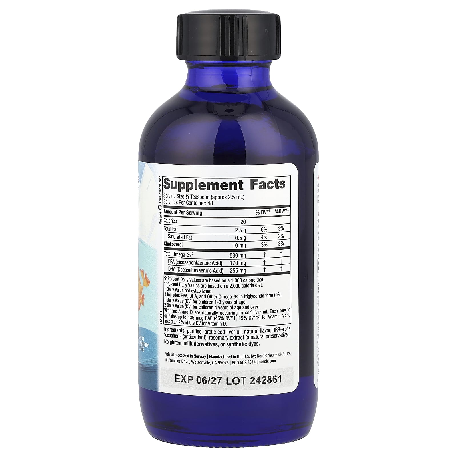 Детский Nordic Naturals DHA™ Strawberry, для детей от 1 лет, 119 мл — фото 2