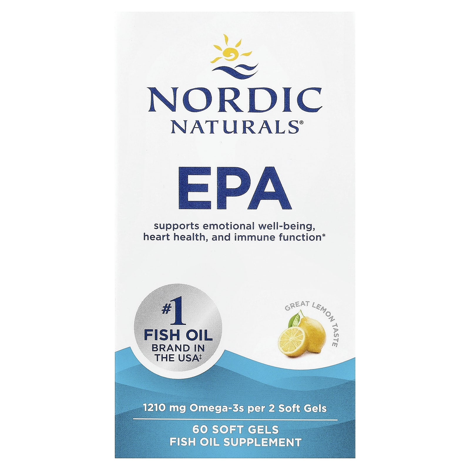 EPA Nordic Naturals, вкус Lemon, 60 мягких капсул — фото 2