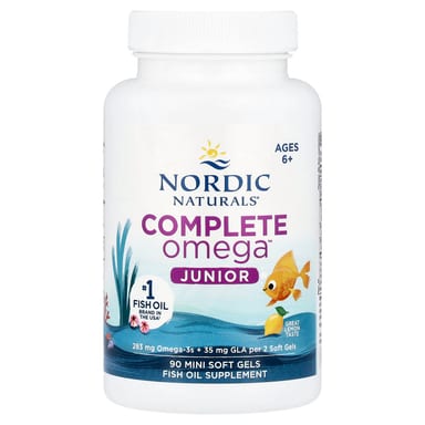 Омега-комплекс Nordic Naturals™ Junior, вкус Lemon, для детей от 6 лет, 90 мягких капсул