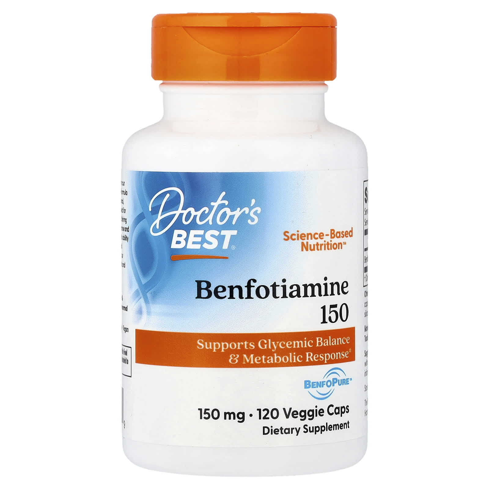 Бенфотиамин Doctor's Best, 150 мг, 120 растительных капсул