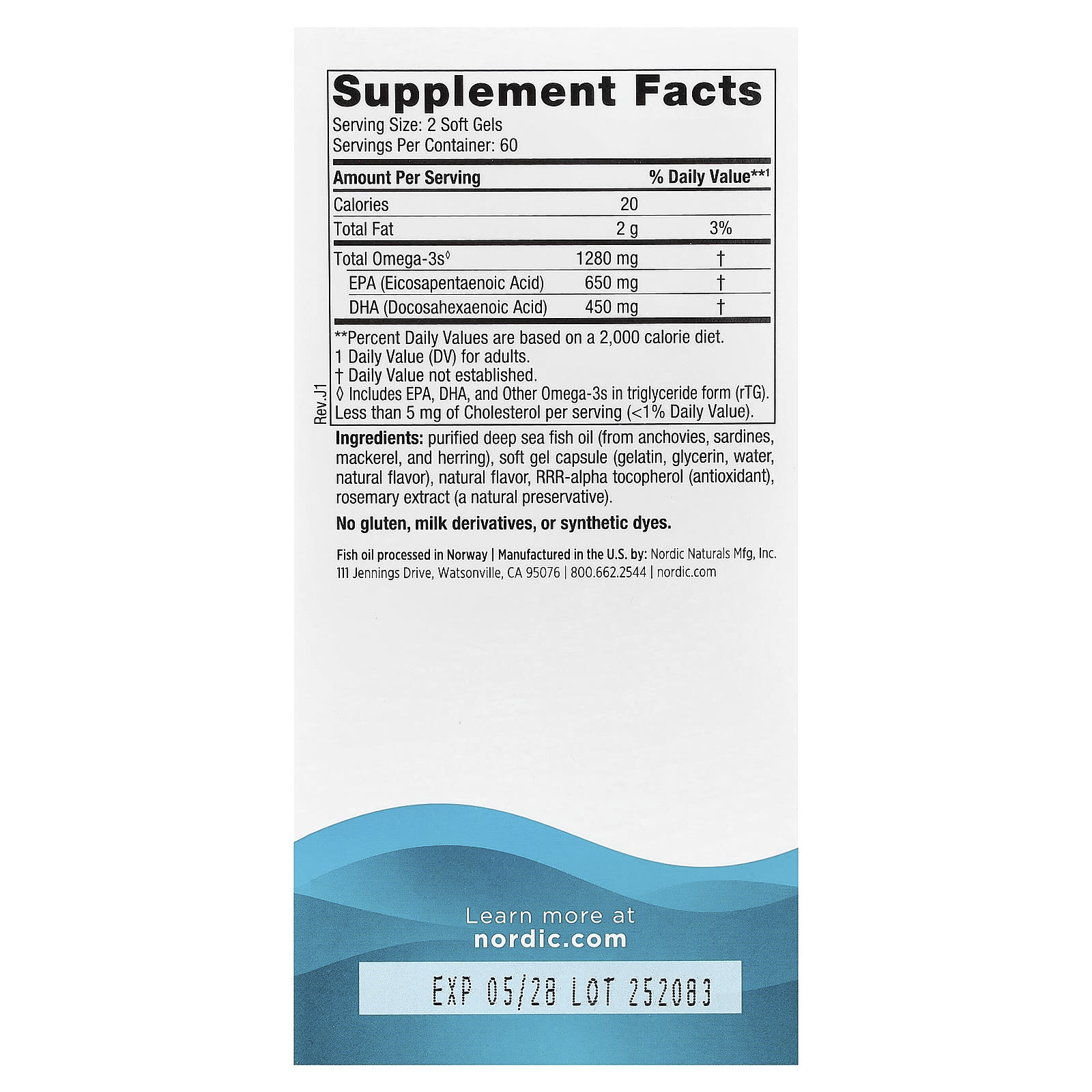Омега-3 Ultimate Omega Nordic Naturals®, вкус Great Lemon, 640 мг, 120 мягких капсул — фото 3