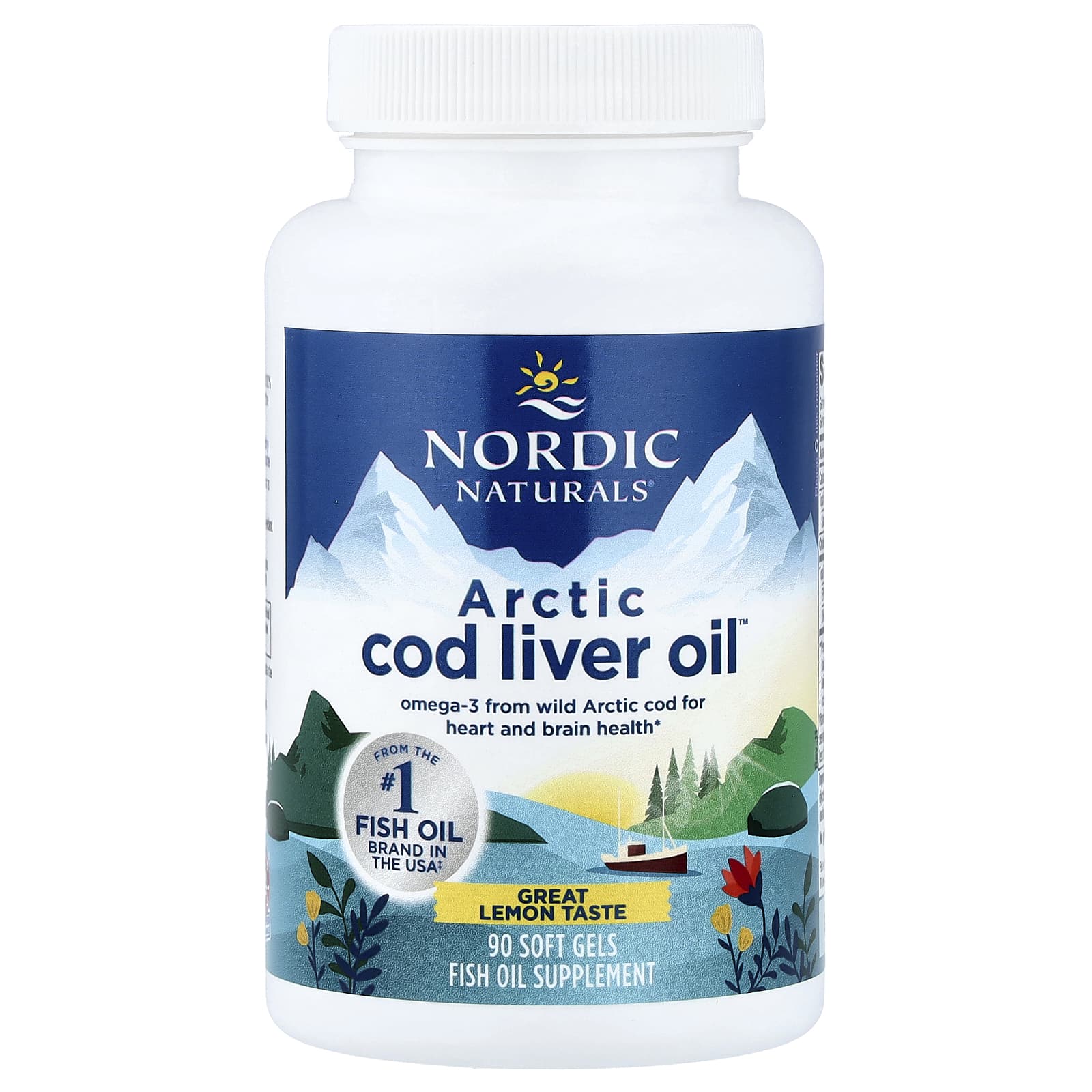 Масло печени трески Nordic Naturals Arctic™, вкус Lemon, 90 мягких капсул