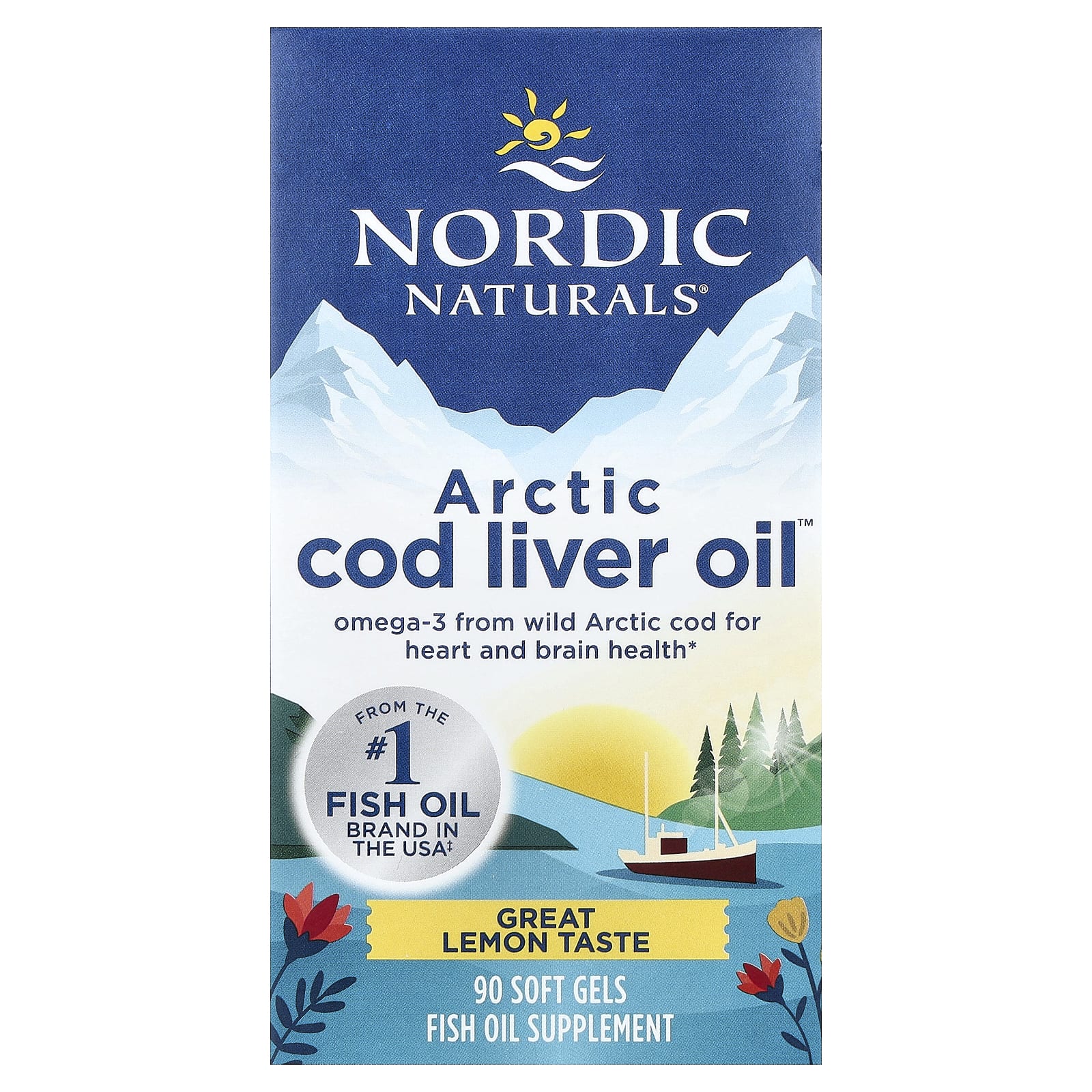 Масло печени трески Nordic Naturals Arctic™, вкус Lemon, 90 мягких капсул — фото 2