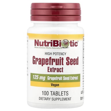 Экстракт семян грейпфрута NutriBiotic High Potency, вкус Grapefruit Seed Extract, 125 мг, 100 таблеток