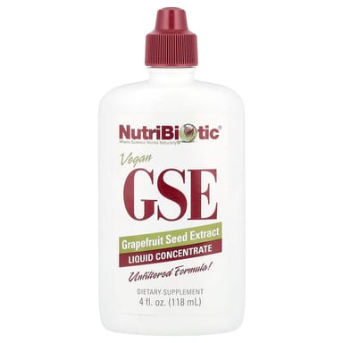 Жидкий экстракт семян грейпфрута NutriBiotic Vegan GSE Liquid Concentrate, вкус Grapefruit Seed Extract, 100 мг, 118 мл, жидкая форма