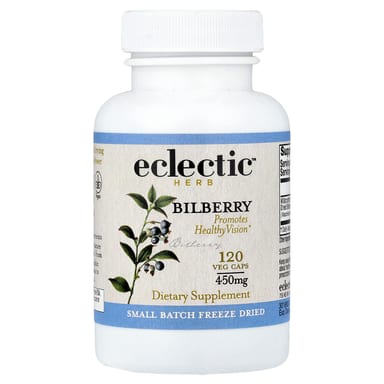 Черника Eclectic Herb Freeze Dried, вкус Bilberry, 450 мг, 120 растительных капсул