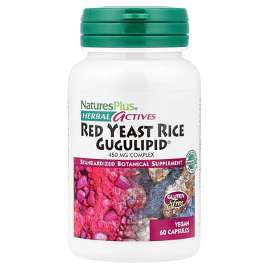 Рис NaturesPlus Herbal Actives Red Yeast Gugulipid®, 60 растительных капсул