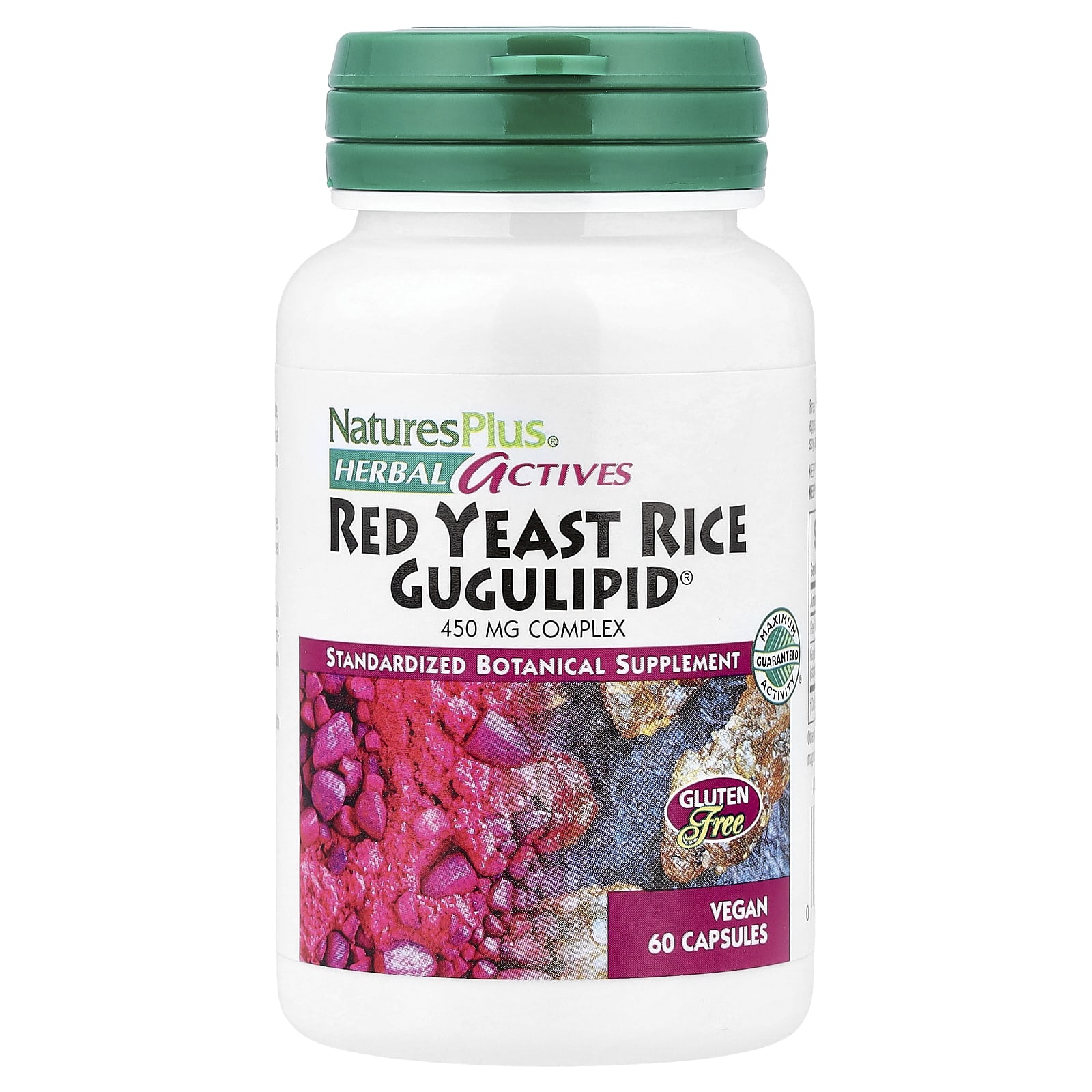 Рис NaturesPlus Herbal Actives Red Yeast Gugulipid®, 60 растительных капсул