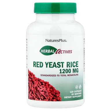 Фото товара: Рис NaturesPlus Herbal Actives Red Yeast, 600 мг, 120 капсул
