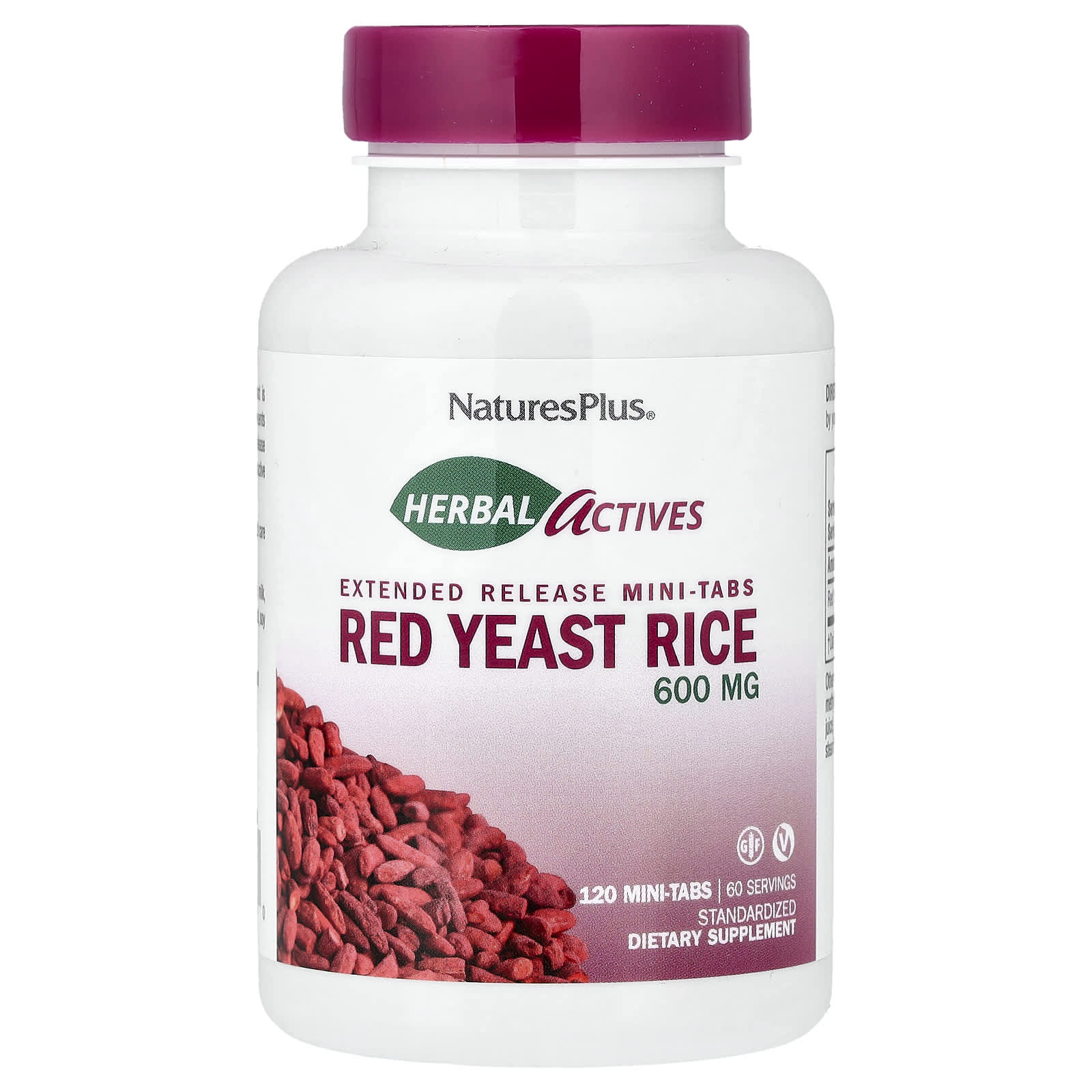 Рис NaturesPlus Herbal Actives Red Yeast, 300 мг