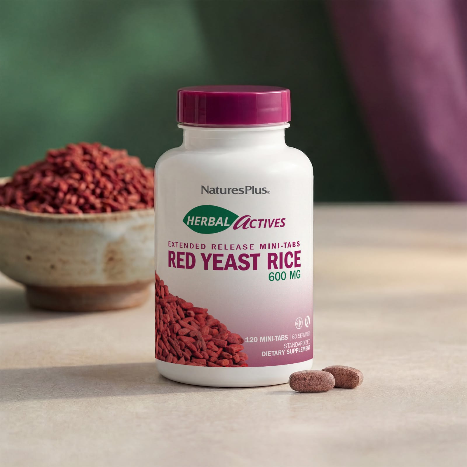 Рис NaturesPlus Herbal Actives Red Yeast, 300 мг — фото 5