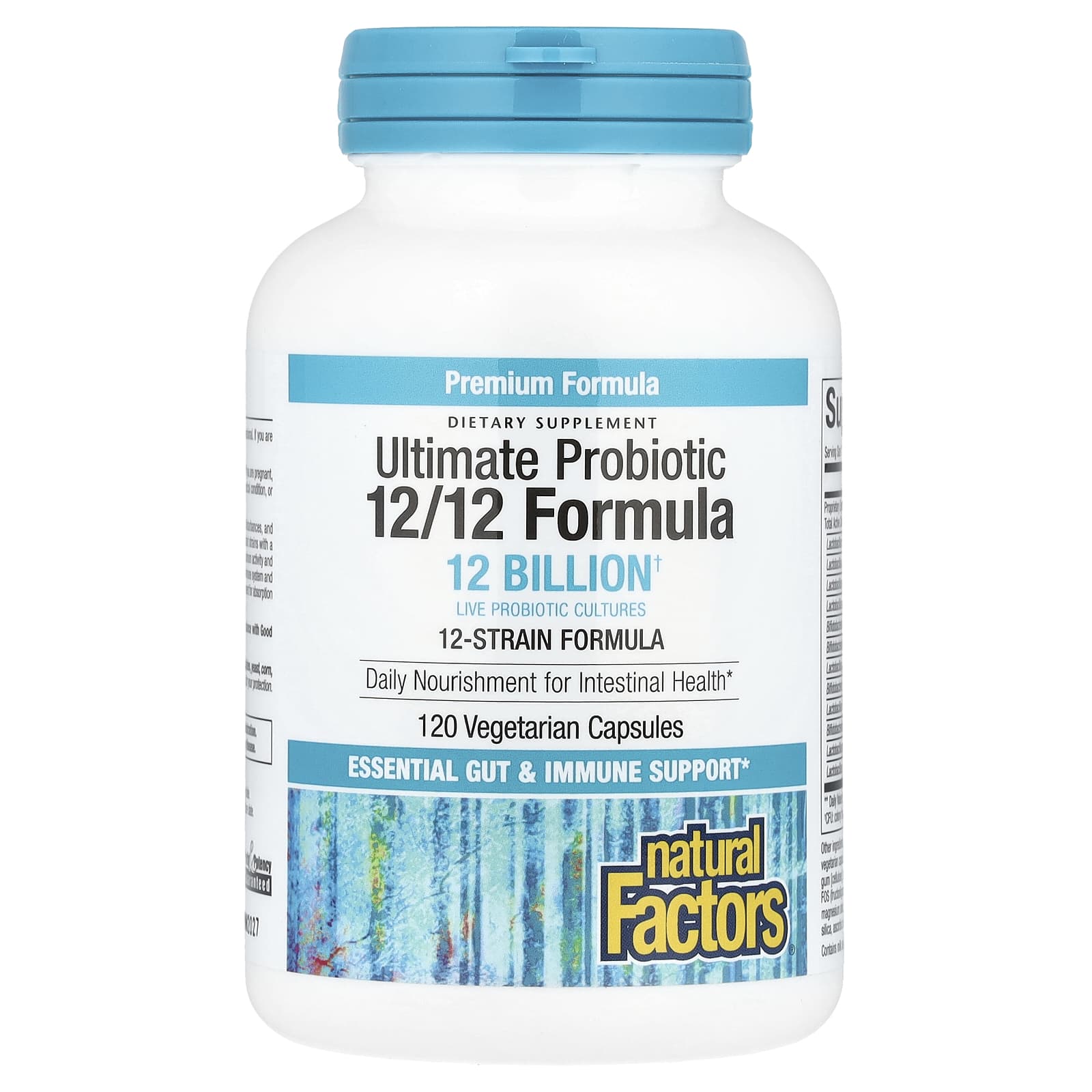 Пробиотик Natural Factors Ultimate 12 Billion CFU, оттенок 12/12 Formula, 120 растительных капсул
