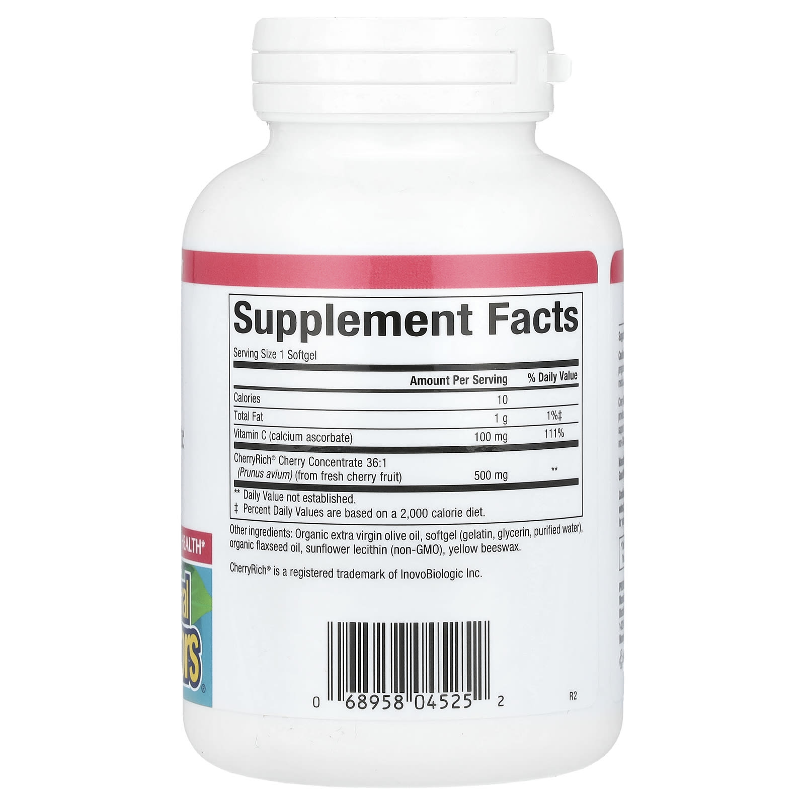 Концентрат терпкой вишни Natural Factors Super Strength, вкус Cherry Rich, 500 мг, 90 мягких капсул — фото 2