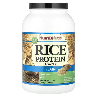 Протеиновый порошок NutriBiotic Rice, оттенок Plain, 1.36 кг