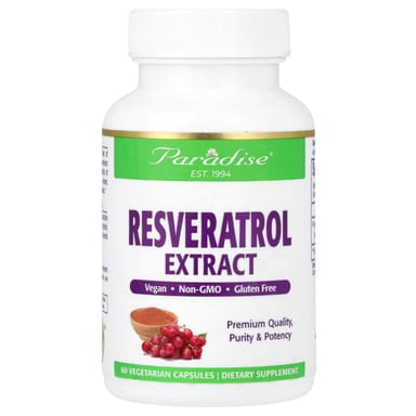 Ресвератрол Paradise Herbs Extract, 100 мг, 60 растительных капсул