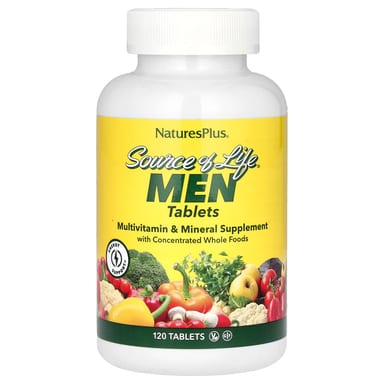 Мультивитаминно-минеральный комплекс NaturesPlus Source of Life Men Supplement with Concentrated Whole Foods Iron-Free, 120 таблеток