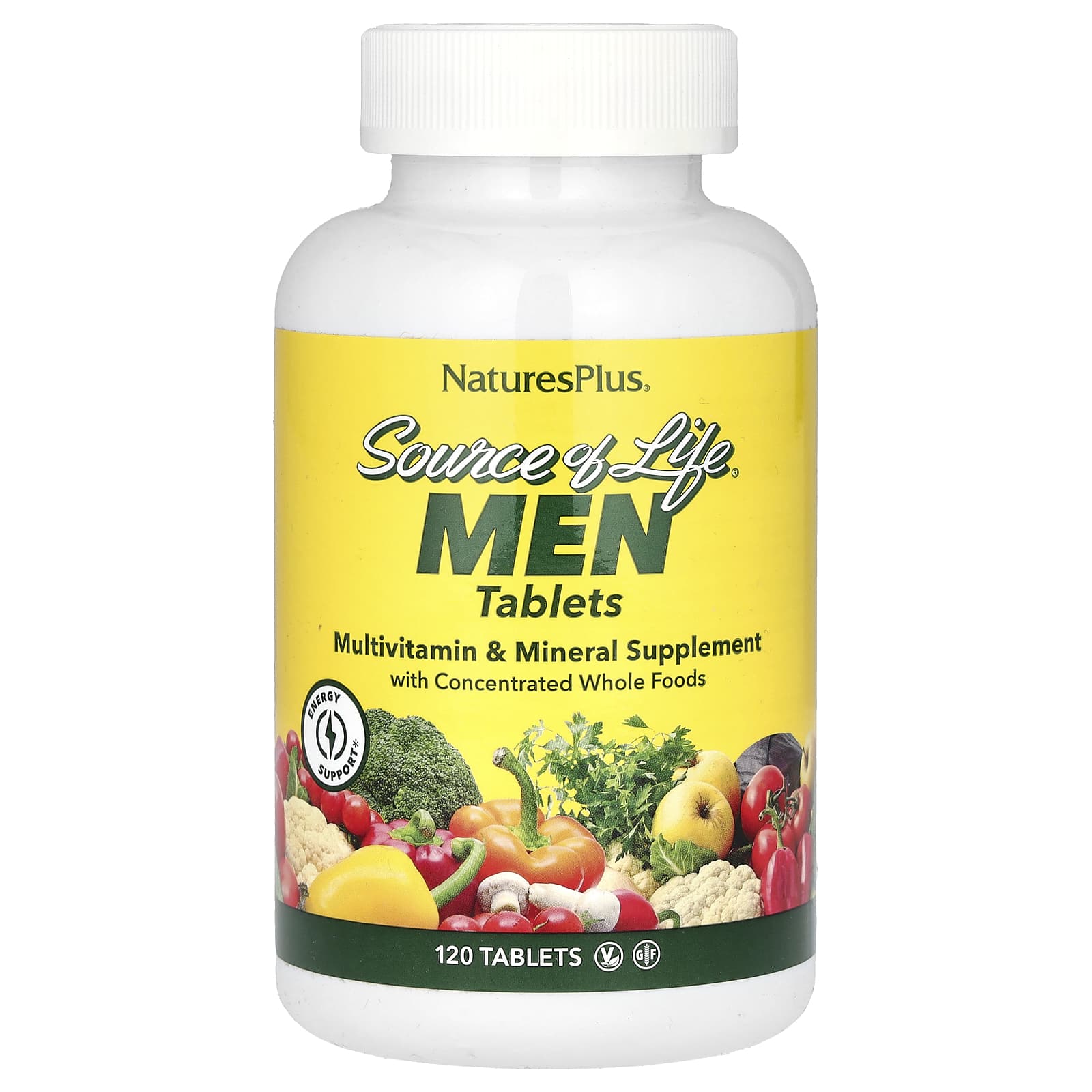 Мультивитаминно-минеральный комплекс NaturesPlus Source of Life Men Supplement with Concentrated Whole Foods Iron-Free, 120 таблеток