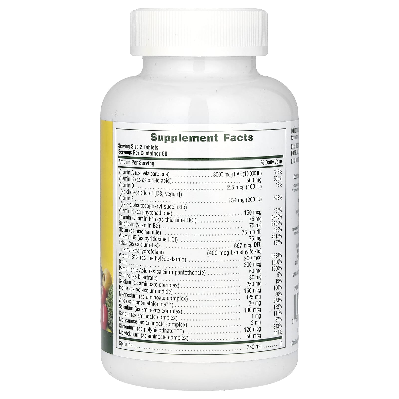 Мультивитаминно-минеральный комплекс NaturesPlus Source of Life Men Supplement with Concentrated Whole Foods Iron-Free, 120 таблеток — фото 2