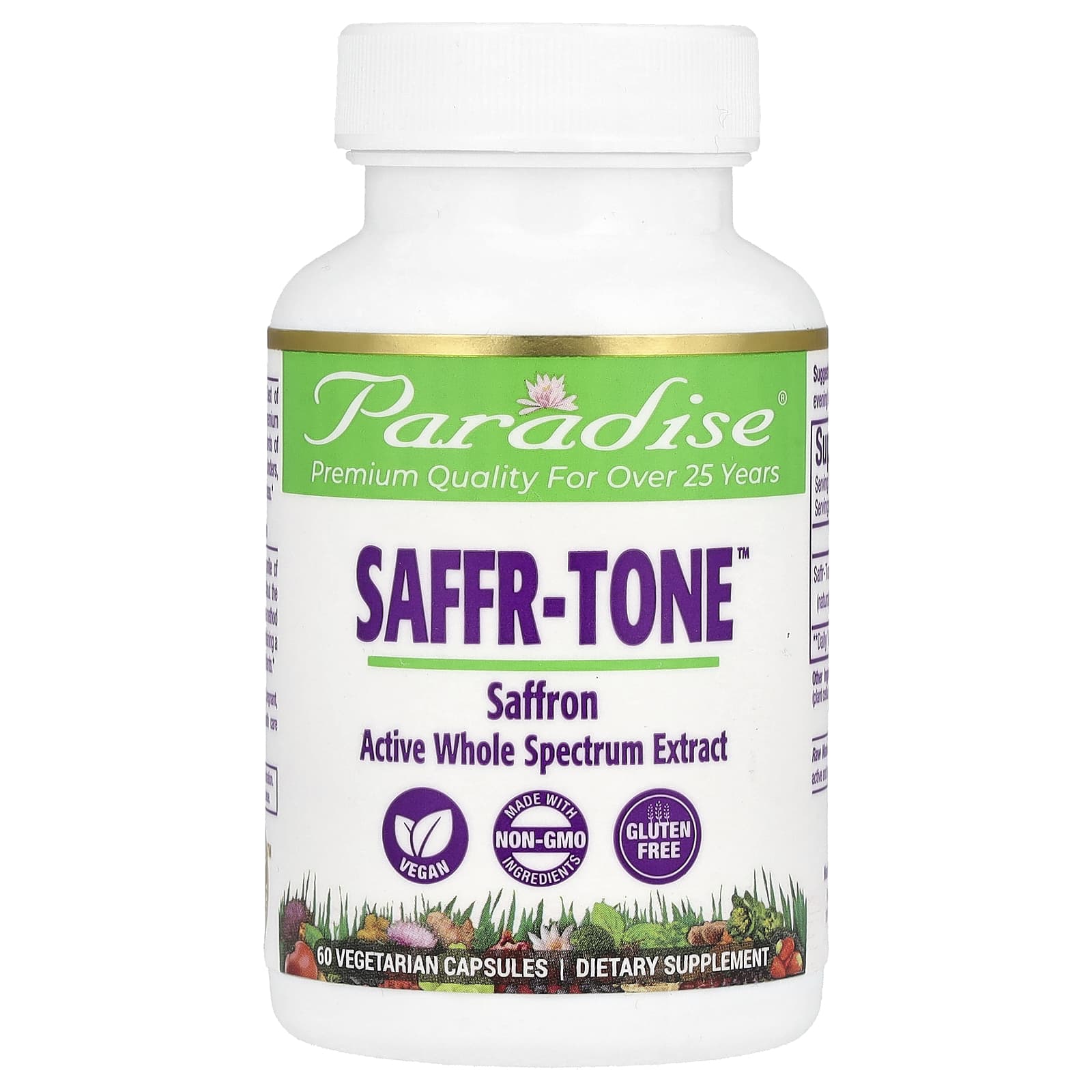 Комплекс Saffr-Tone Paradise Herbs, 15 мг, 60 растительных капсул