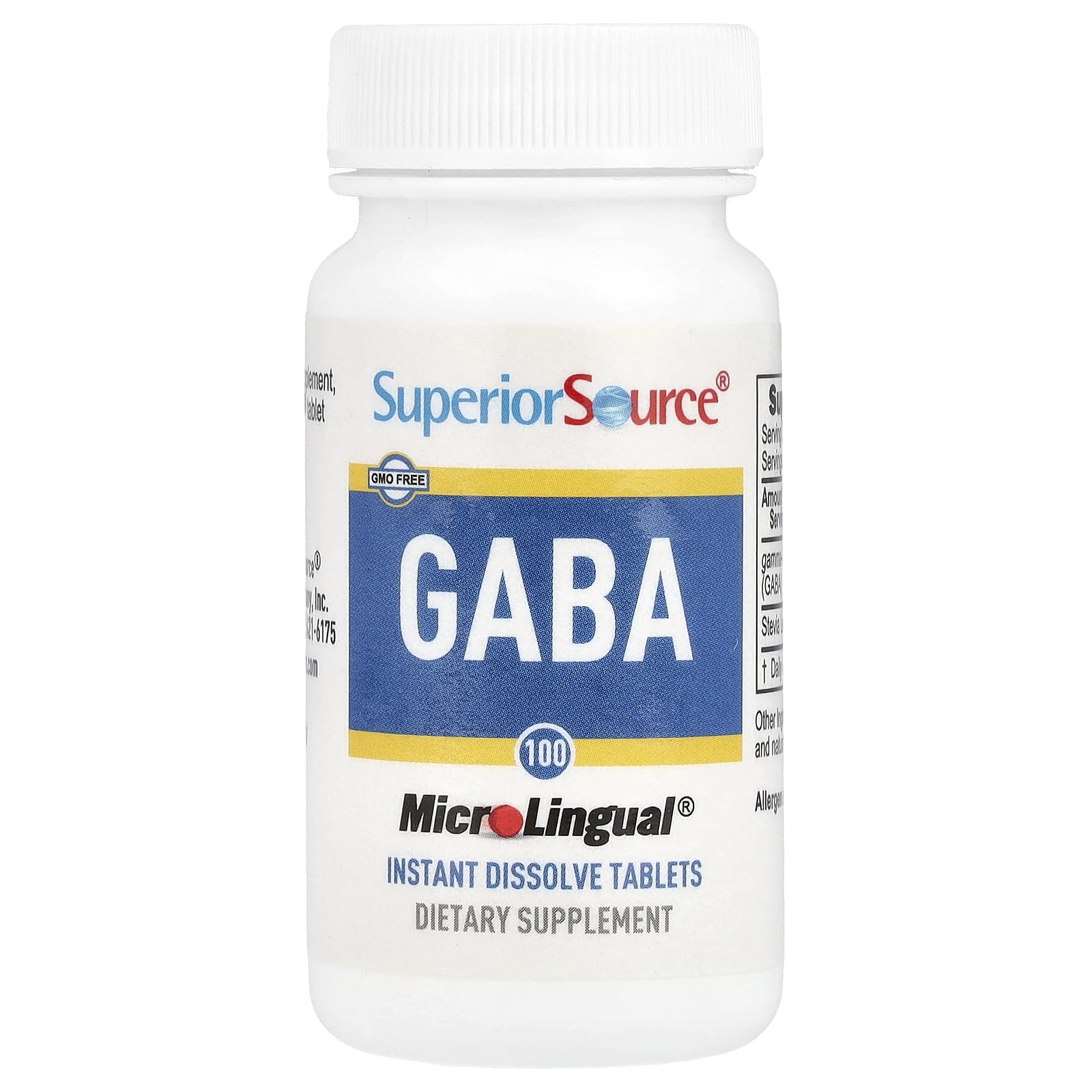 ГАМК Superior Source, 100 мг, 100 быстрорастворимых таблеток MicroLingual