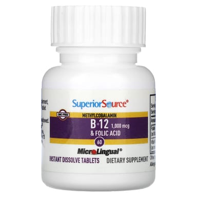 Метил B12 Superior Source B-12 Folic Acid 60, таблетки
