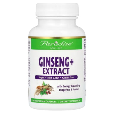 Женьшень Paradise Herbs Extract, 60 растительных капсул