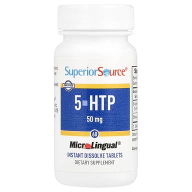 5-HTP Superior Source 5-HTP, 50 мг, 60 быстрорастворимых таблеток MicroLingual