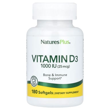 Витамин D3 NaturesPlus, 25 мкг (1000 МЕ), 180 мягких капсул