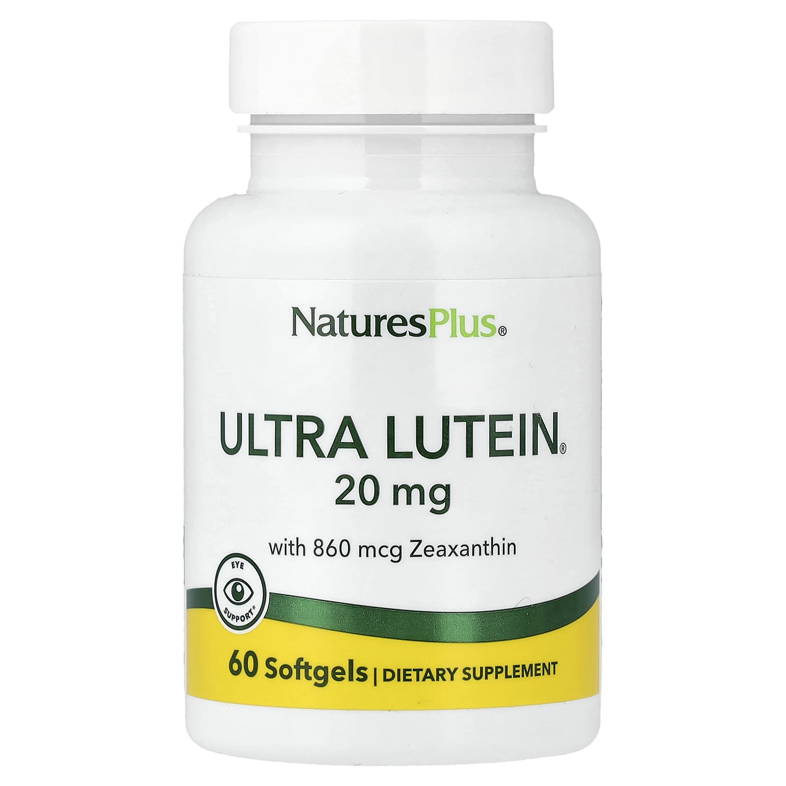 Лютеин NaturesPlus Ultra®, 20 мг, 60 мягких капсул