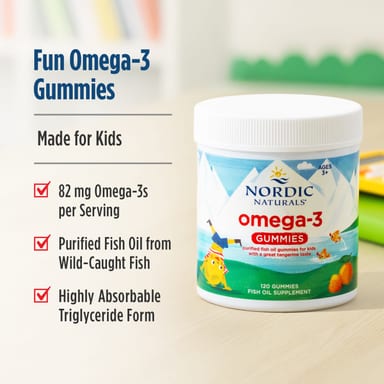 Омега-3 Nordic Naturals Gummies, вкус Tangerine, для детей от 3 лет, 120 жевательных пастилок