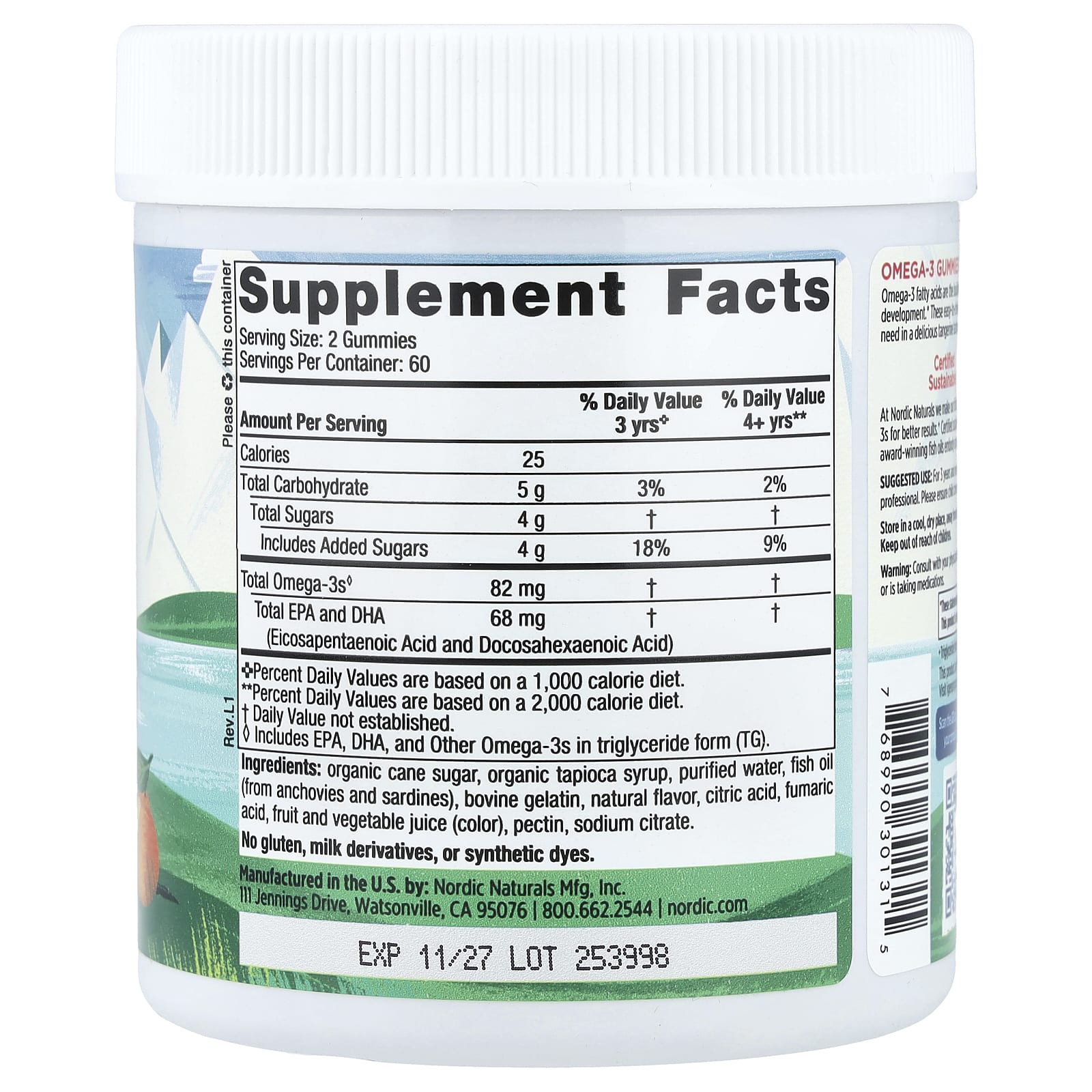Омега-3 Nordic Naturals Gummies, вкус Tangerine, для детей от 3 лет, 120 жевательных пастилок — фото 4