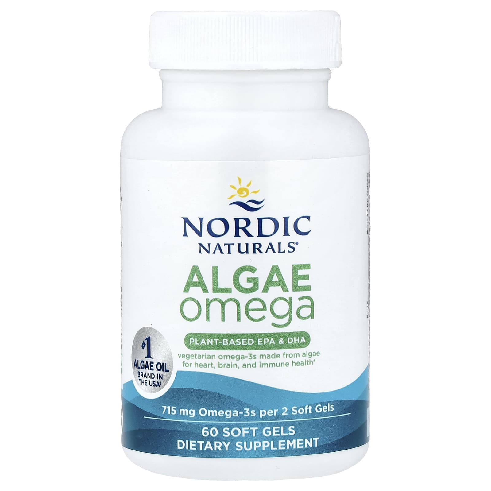 Гель Nordic Naturals Algae Omega, 357.5 мг, 60 мягких капсул