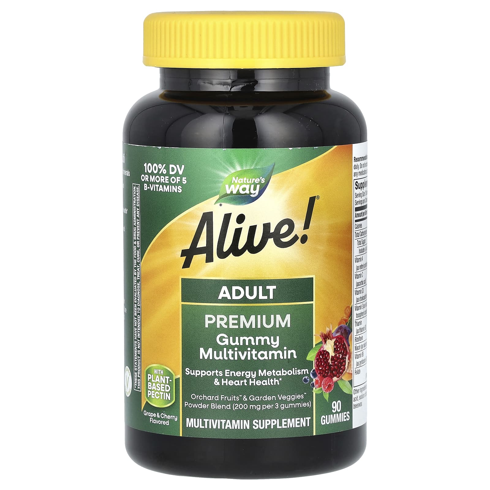 Мультивитамины Nature's Way Alive! Adult Premium Grape and Cherry, 90 жевательных пастилок