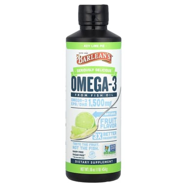 Рыбий жир Barlean's Seriously Delicious® Omega-3 From Key Lime Pie, 454 г, масло