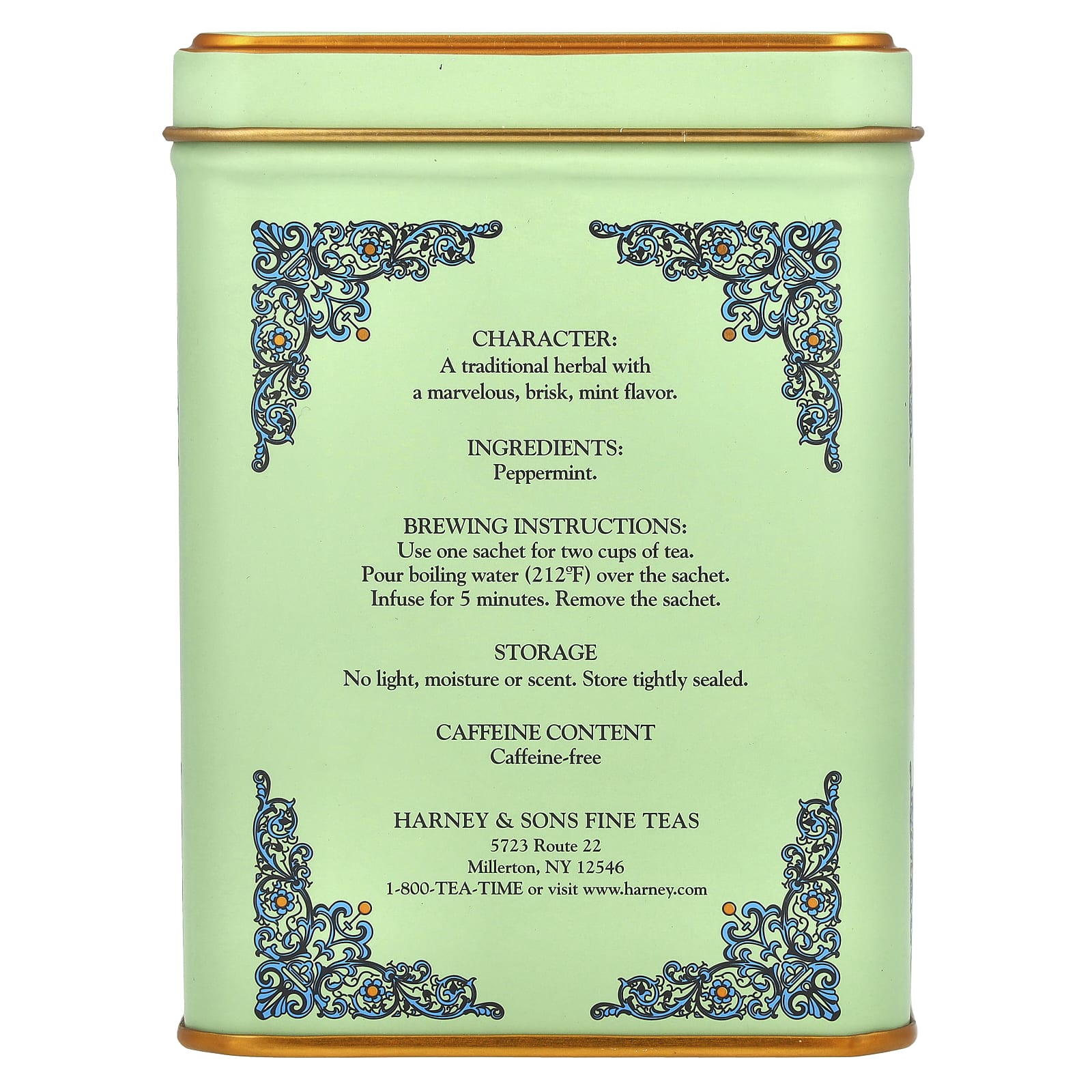 Чай Harney & Sons HT Blends Peppermint Herbal Caffeine Free, оттенок 20 Sachets, 40 г — фото 2