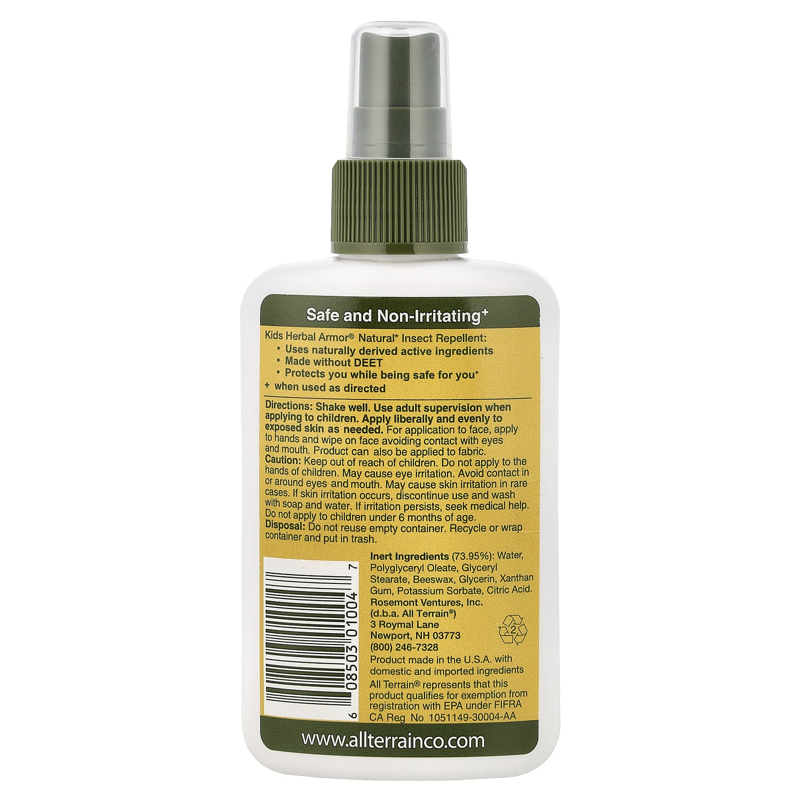 Детский растительный репеллент Herbal Armor All Terrain Herbal Armor® Natural Insect Repellent, 120 мл — фото 2