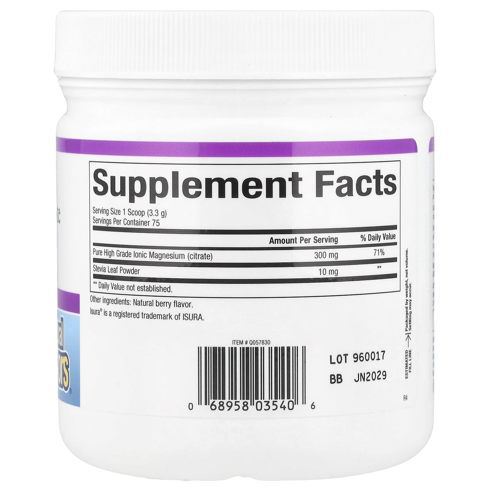 Магний цитрат Natural Factors Stress-Relax® Powder Berry Drink Mix, 250 г, смесь для напитка — фото 2