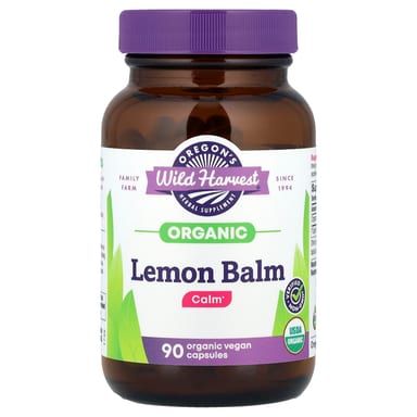 Мелисса Oregon's Wild Harvest, вкус Organic Lemon Balm, 375 мг, 90 растительных капсул