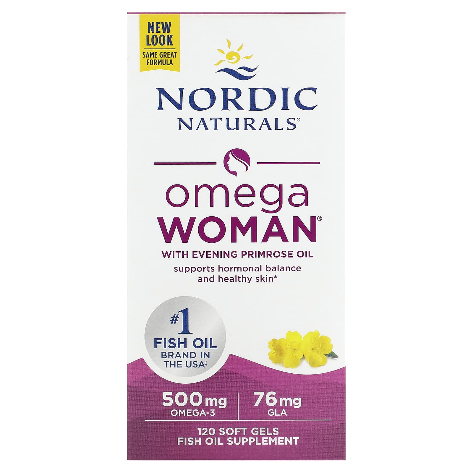 Масло примулы вечерней Nordic Naturals Omega Woman, 120 мягких капсул — фото 2