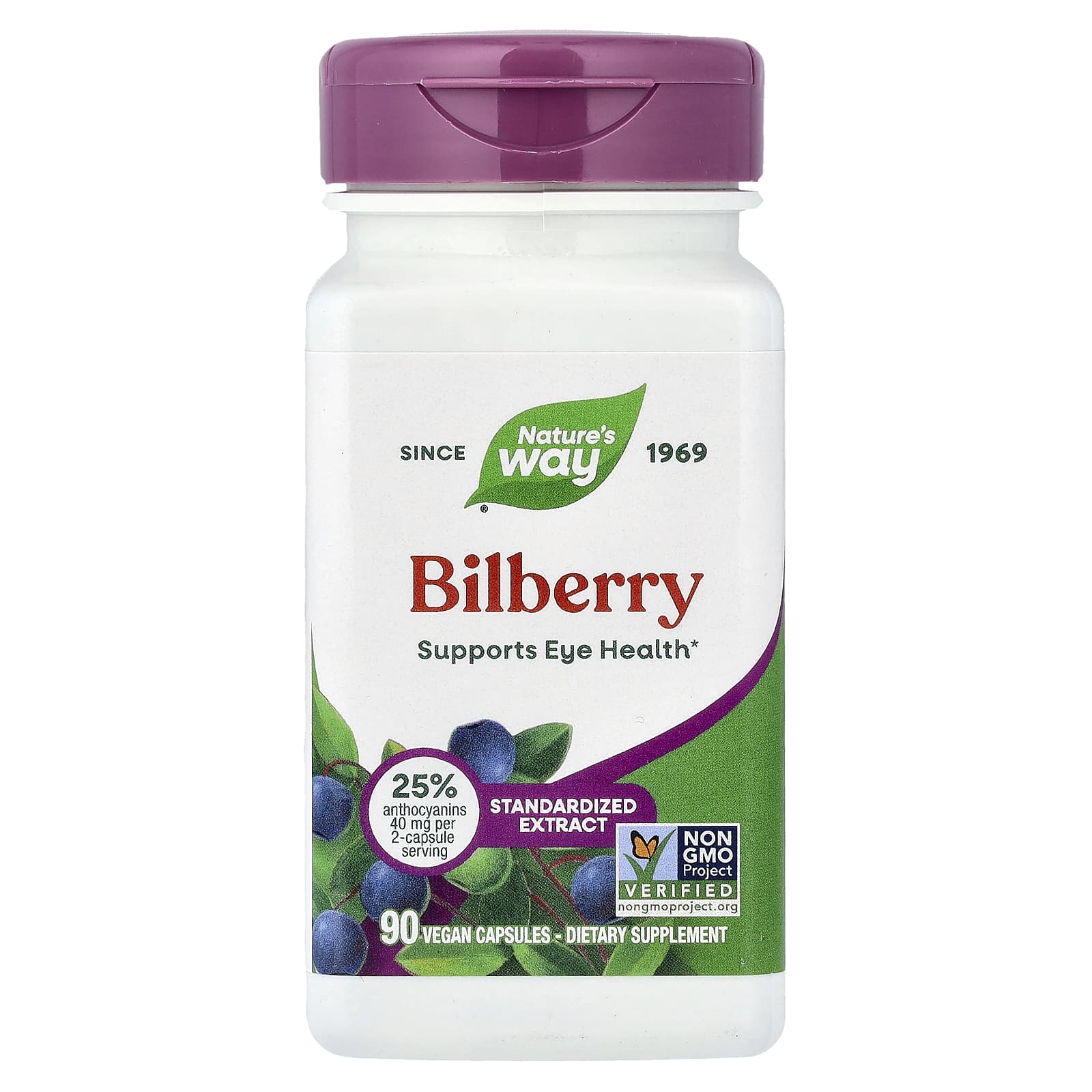Черника Nature's Way, вкус Bilberry, 90 растительных капсул — фото 2